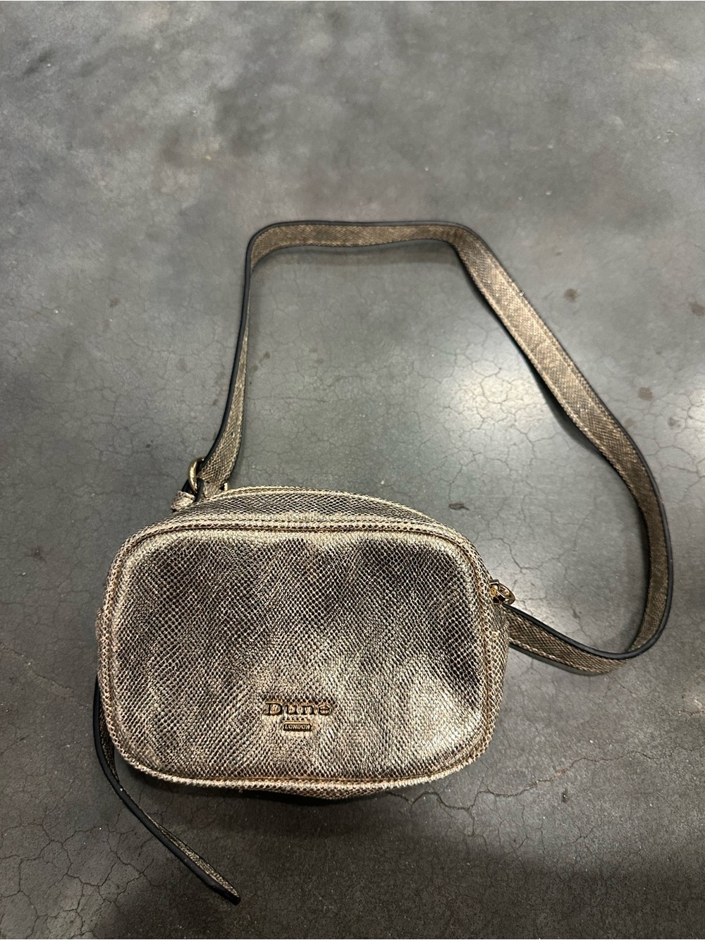 Dune London Metallic Bronze Crossbody Bag